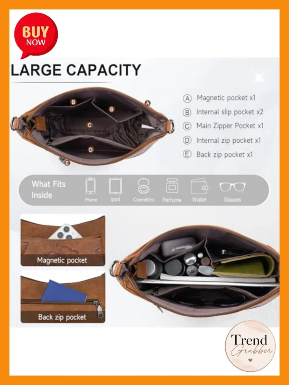 Vegan Leather Butterfly Hobo Crossbody Purse Shoulder Bag